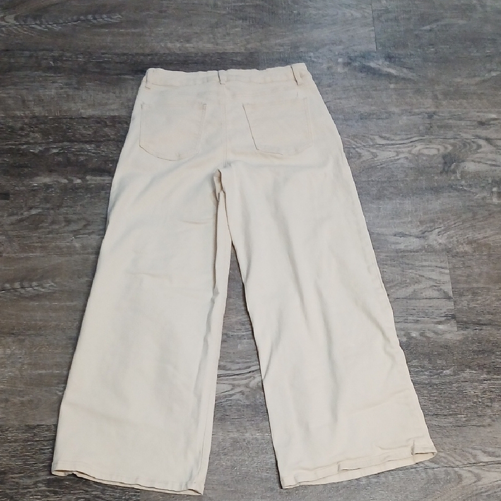 Zara Beige Wide-Leg Pants By Kancan, Gentle Used Sz 9/28, Stretch - Picture 3 of 5
